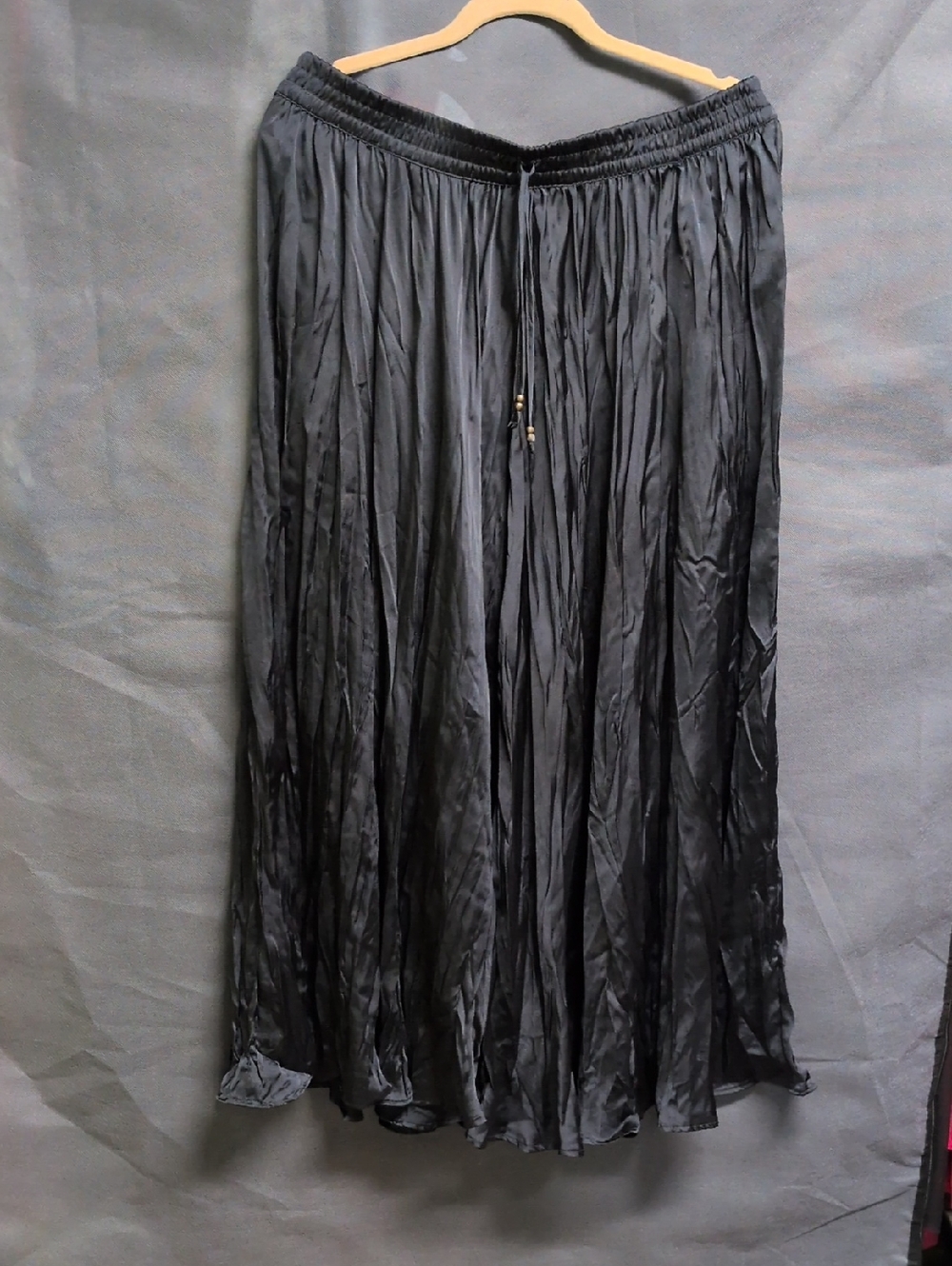 2/$14 Love & Jeans Black Maxi Skirt with Elastic Drawstring Waist